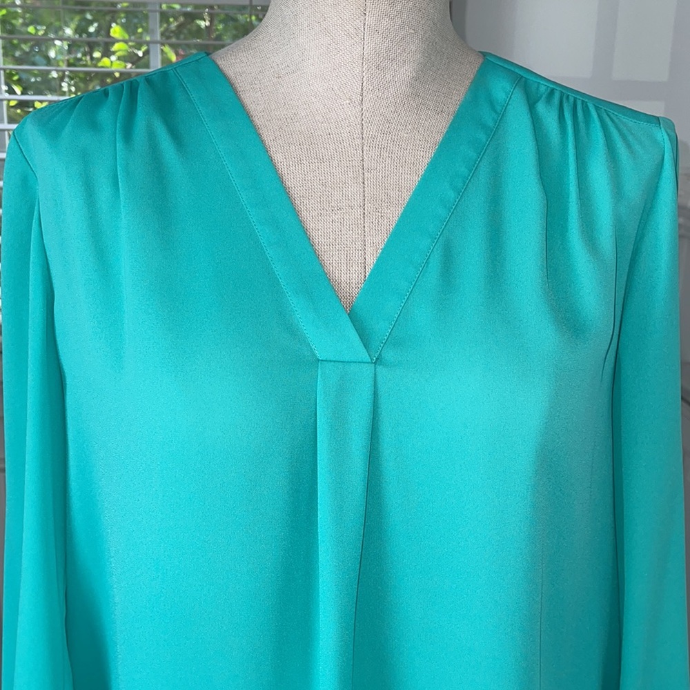Chause Seafoam Green Long Sleeved Blouse Size Small - Picture 3 of 6